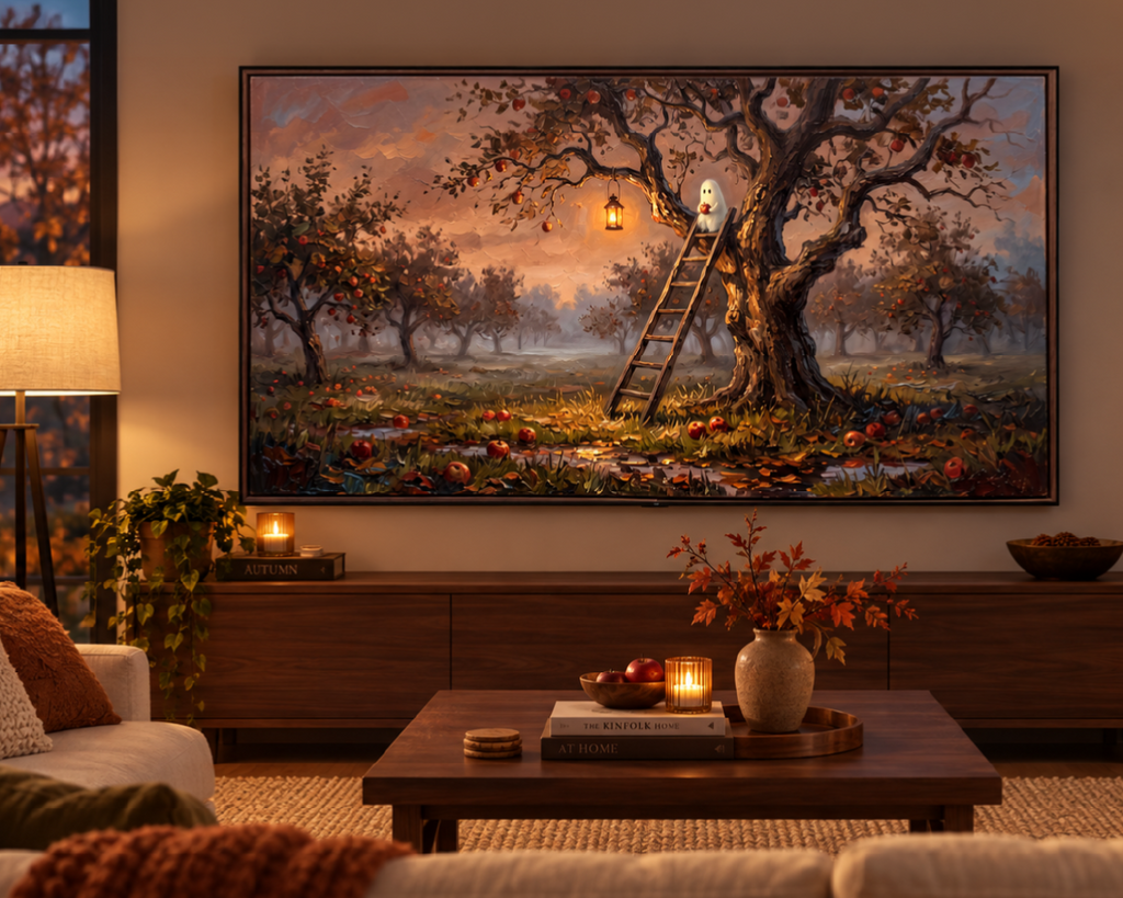 Cozy Halloween TV Wallpaper Bundle - 4 Ghost Scenes | Frame TV Art | Autumn Digital Art | Instant Download