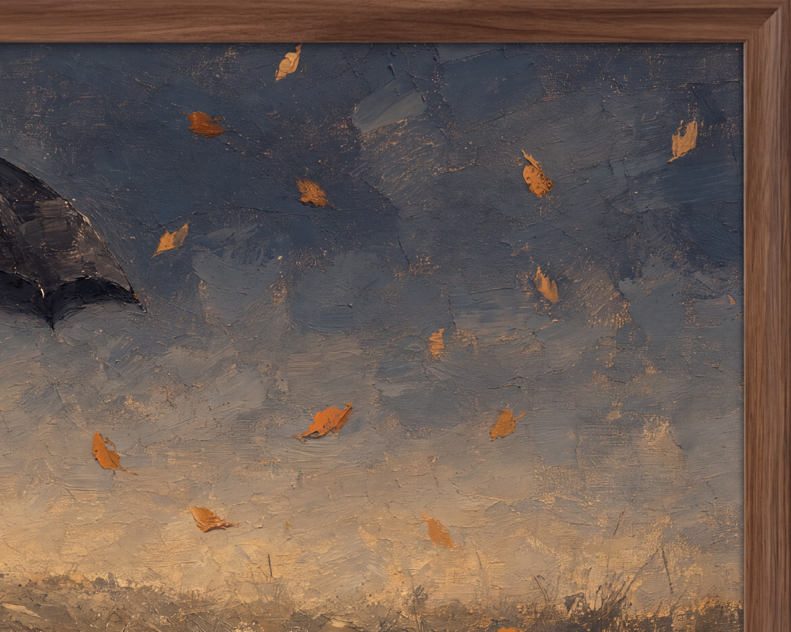 Ghost with Umbrella - Halloween TV Wallpaper | Palette Knife Oil Painting | Digital TV Screen Background | Instant Download