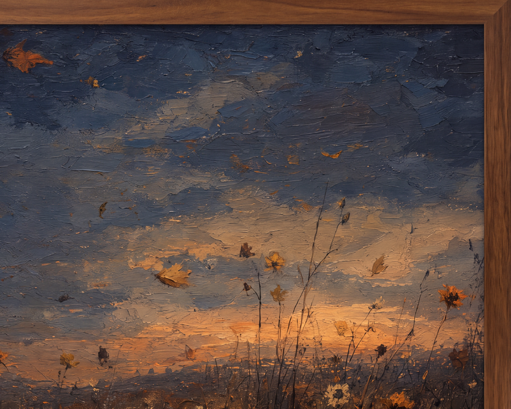 Ghost in the Autumn Field - Halloween TV Wallpaper | Palette Knife Oil Painting | Digital TV Screen Background | Instant Download
