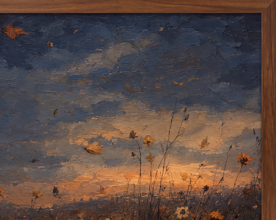 Ghost in the Autumn Field - Halloween TV Wallpaper | Palette Knife Oil Painting | Digital TV Screen Background | Instant Download