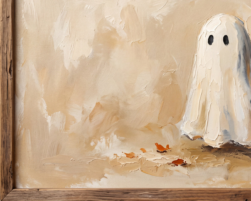 Quiet Autumn Ghost - Halloween TV Wallpaper | Palette Knife Oil Painting | Digital TV Screen Background | Instant Download