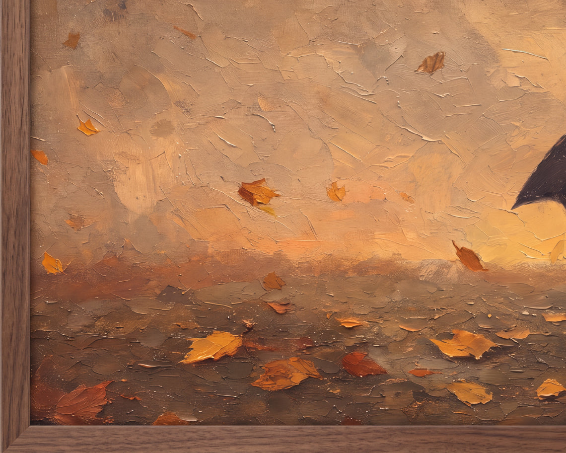 Halloween TV Wallpaper - Ghost with a Black Umbrella | Palette Knife Oil Painting | Digital TV Screen Background | Instant Download