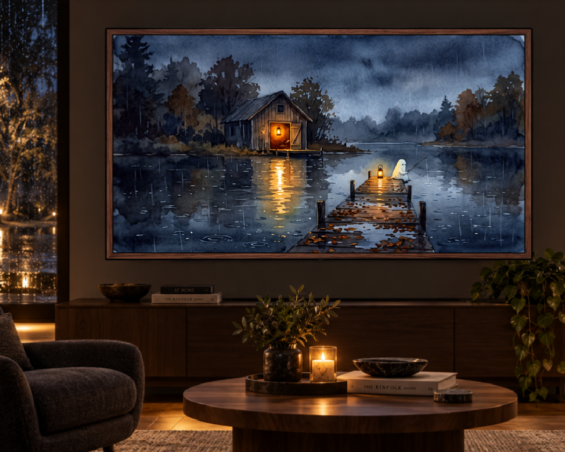 Cozy Halloween TV Wallpaper Bundle - 4 Ghost Scenes | Frame TV Art | Autumn Digital Art | Instant Download