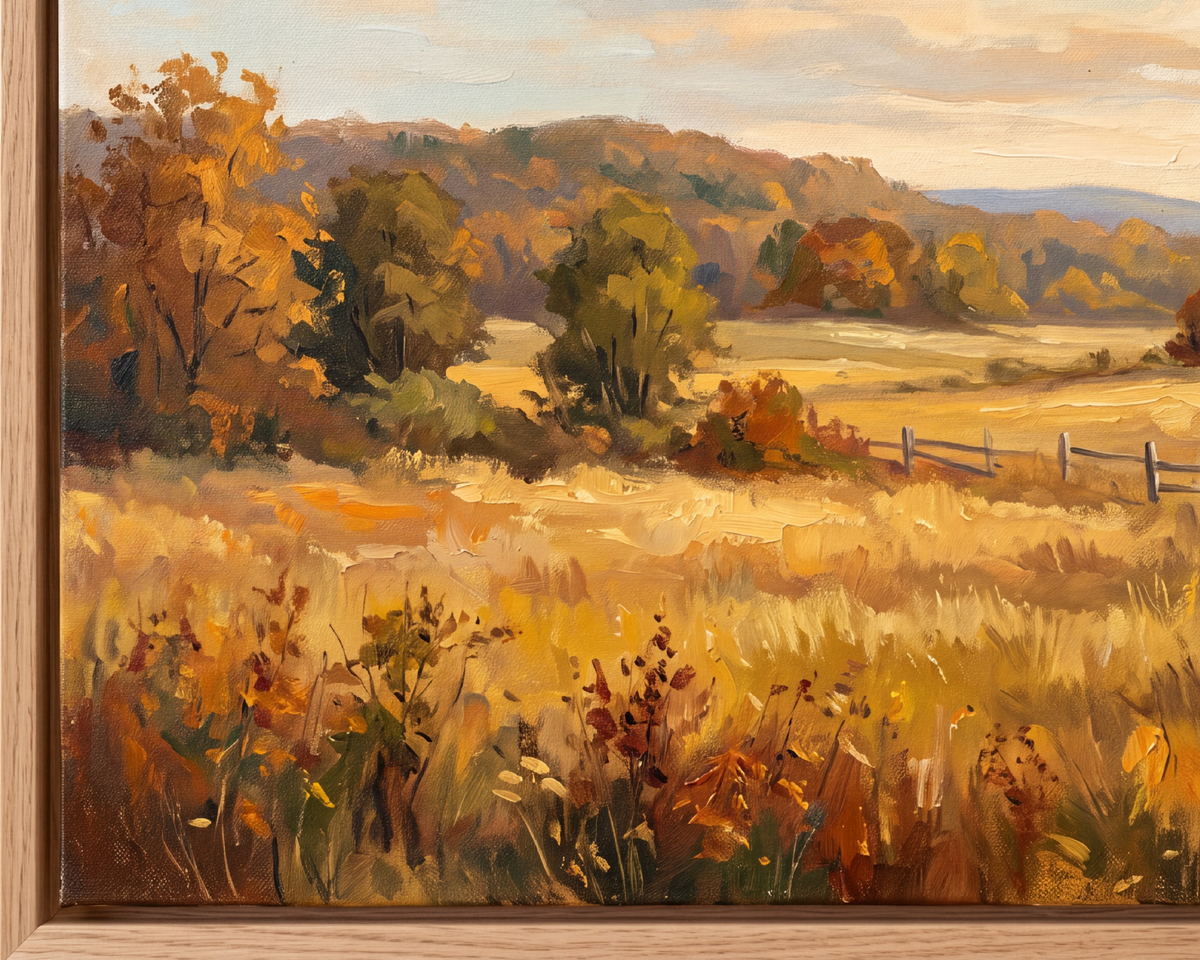 Golden Autumn Meadow Ghosts - Halloween TV Wallpaper | Acrylic Painting | Instant Download