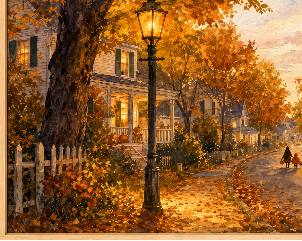 Halloween Trick or Treaters - Halloween TV Wallpaper | Acrylic Painting | Digital TV Screen Background | Instant Download