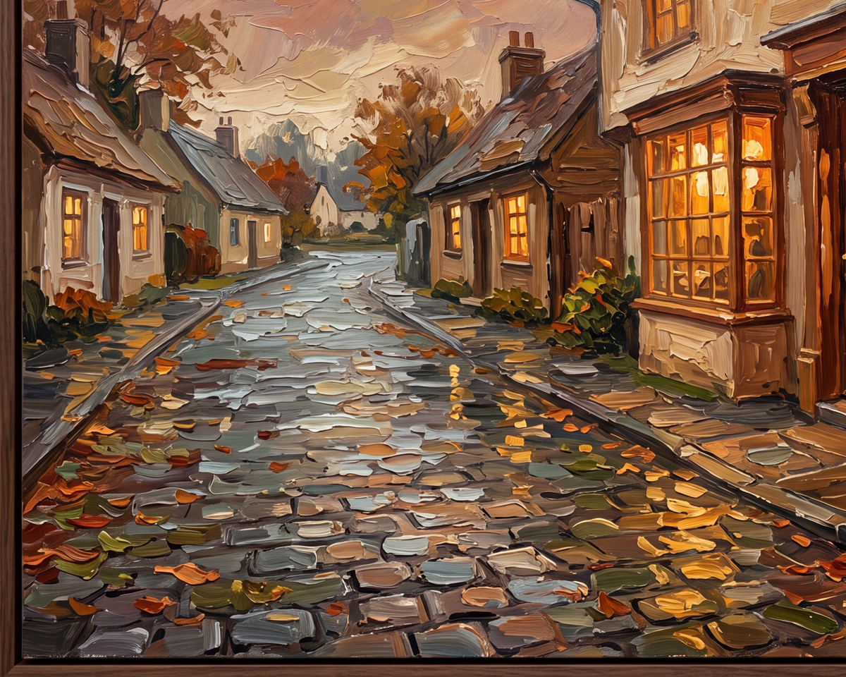 Cozy Halloween Bakery - Halloween TV Wallpaper | Palette Knife Oil Painting | Digital TV Screen Background | Instant Download