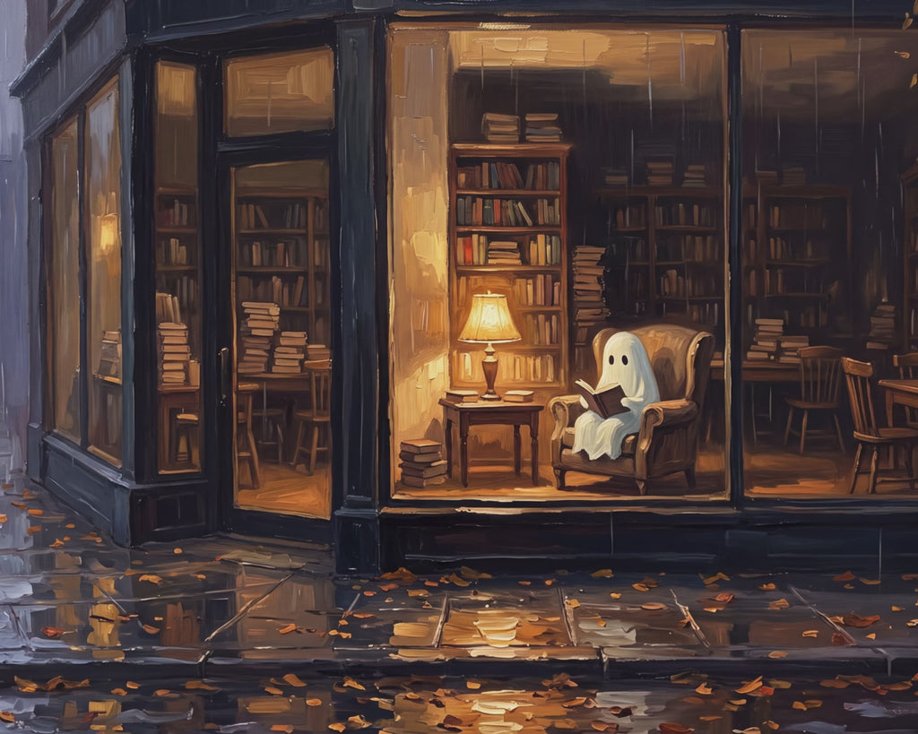 Cozy Halloween TV Wallpaper Bundle - 4 Ghost Scenes | Frame TV Art | Autumn Digital Art | Instant Download