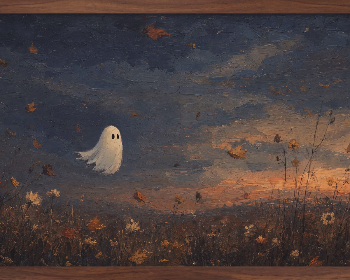 Cozy Halloween TV Wallpaper Bundle - 4 Ghost Scenes | Halloween Frame TV Art | Digital TV Screen Background | Instant Download