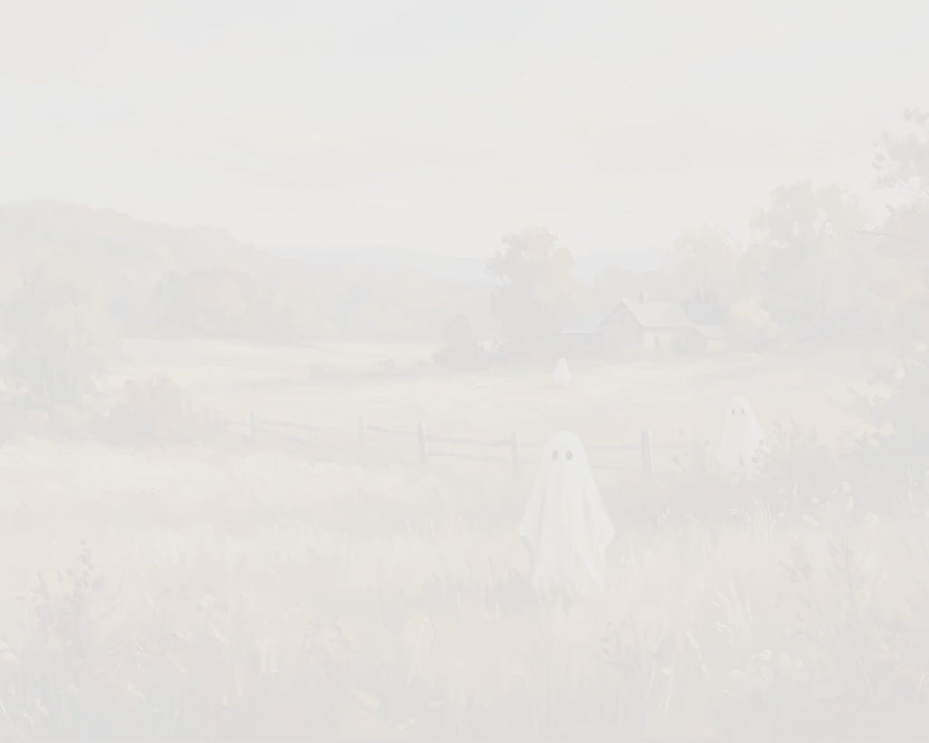 Golden Autumn Meadow Ghosts - Halloween TV Wallpaper | Acrylic Painting | Instant Download