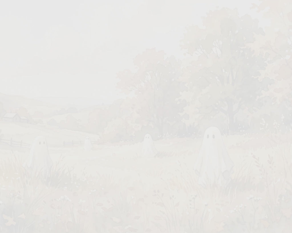 Rustic Autumn Countryside Ghosts - Halloween TV Wallpaper | Watercolor Painting | Instant Download