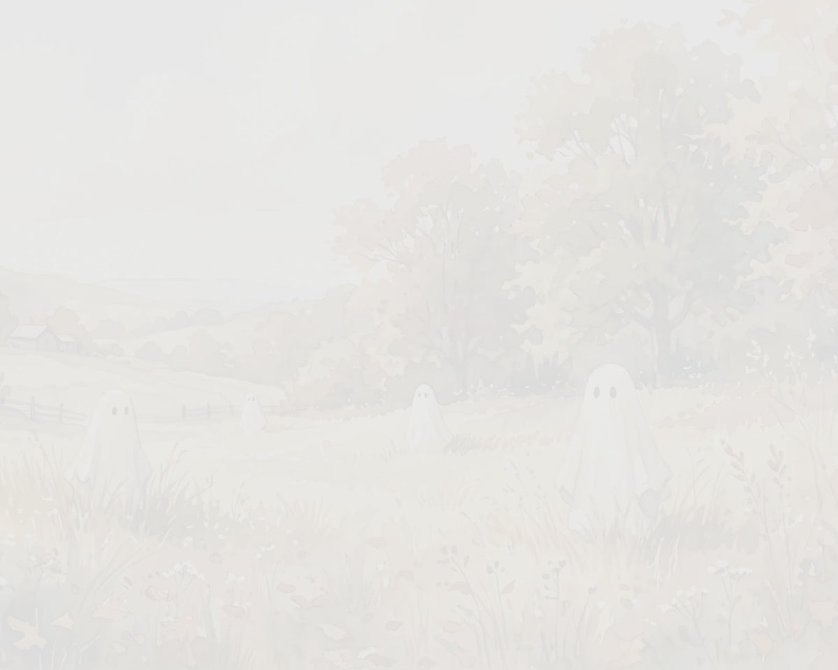 Rustic Autumn Countryside Ghosts - Halloween TV Wallpaper | Watercolor Painting | Instant Download