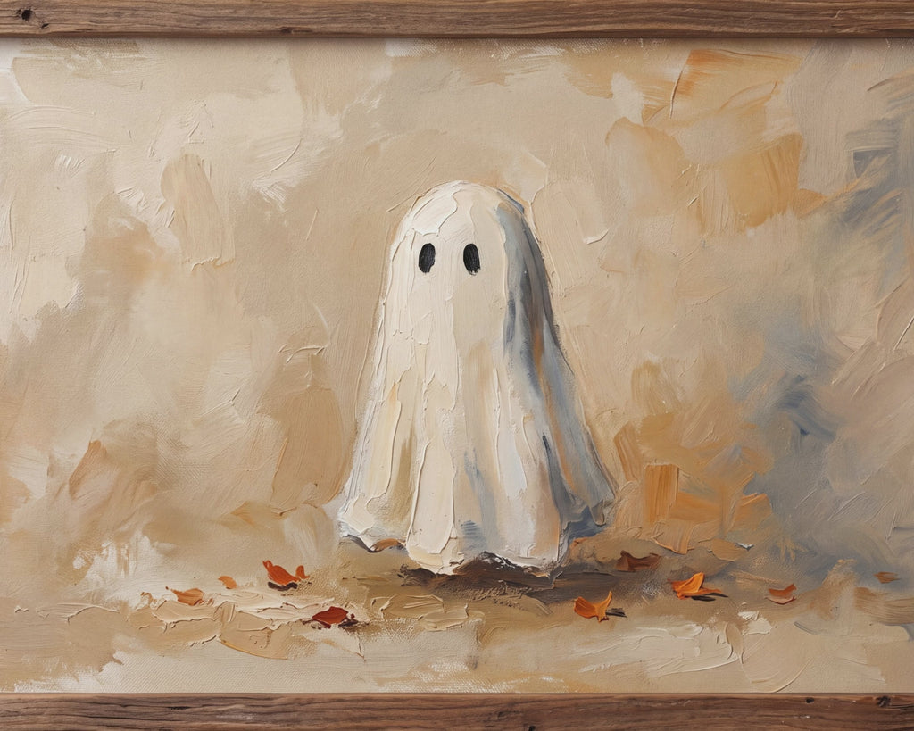 Halloween TV Wallpaper Bundle - 4 Whimsical Autumn Ghost Paintings | Halloween Frame TV Art | Instant Download