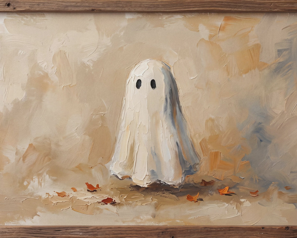 Halloween TV Wallpaper Bundle - 4 Whimsical Autumn Ghost Paintings | Halloween Frame TV Art | Instant Download